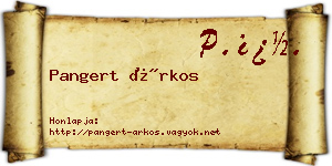 Pangert Árkos névjegykártya